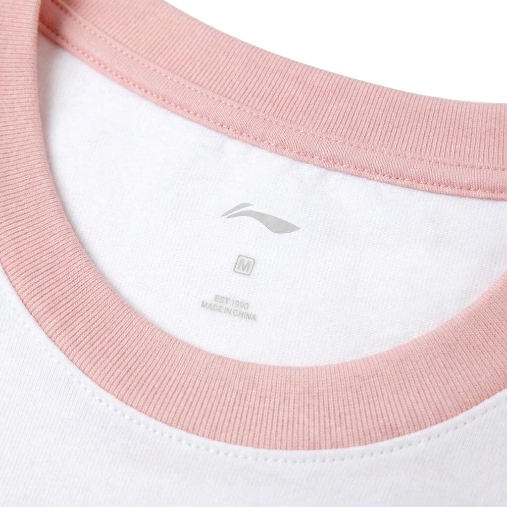 Li Ning T Shirt Unisex White Pink YHSU169-3
