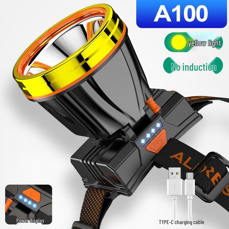 High-Brightness Rechargeable LED Headlamp for Night Fishing, Mining, Camping, and Outdoors