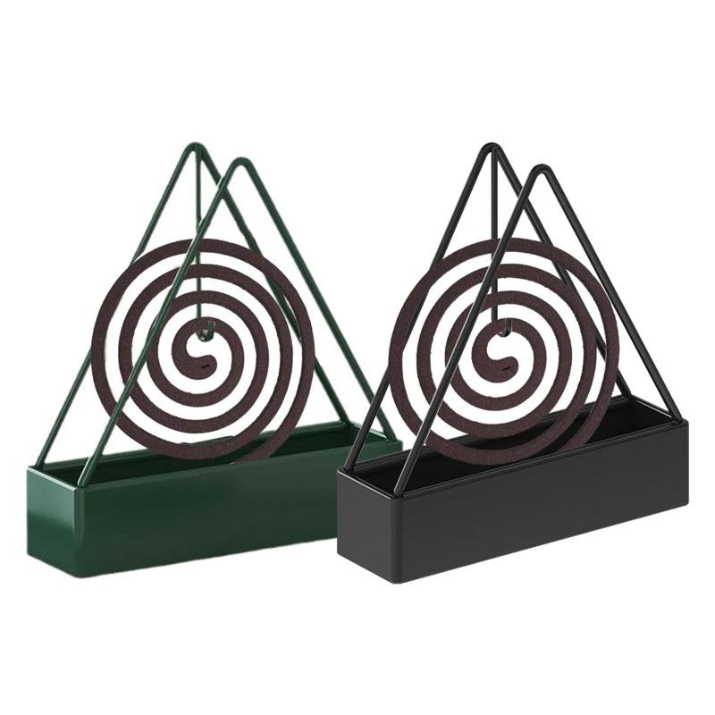 

2pcs Portable Iron Mosquito Coil Holder with Handle - Fireproof Material Incense Holder 2pcs чёрный/зелёный