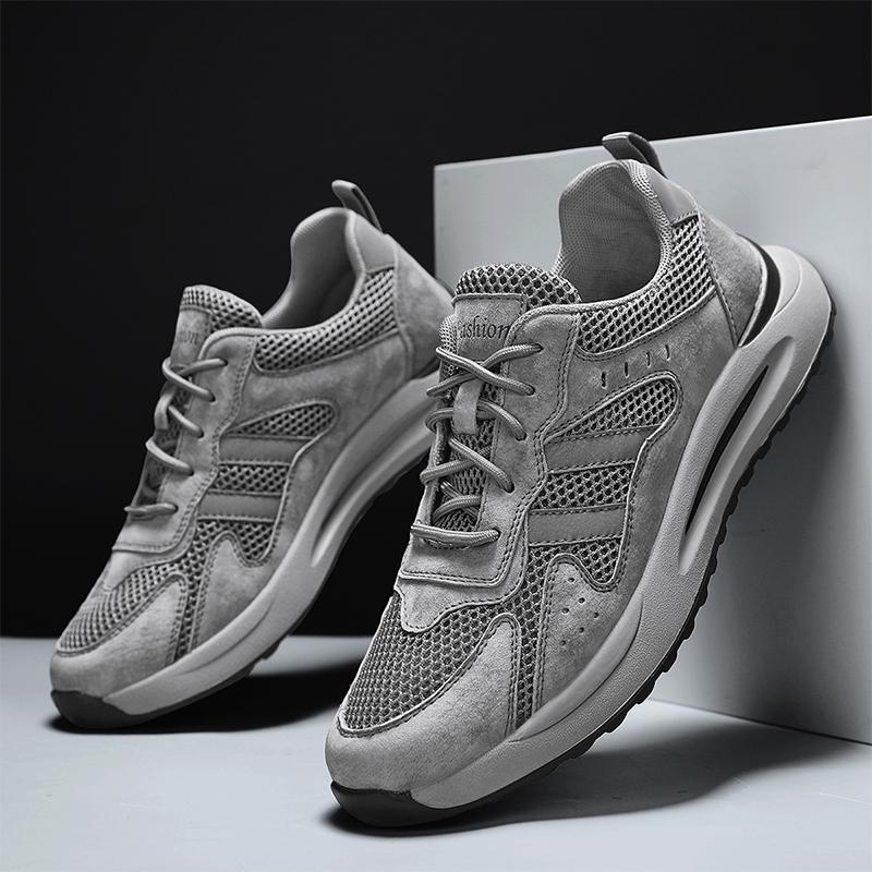 FashionOutdoor Non-Sli Sneakers for Men Breathable Mesh Casual Footwear Solid Color Running Leisure Sports Shoes Versatile Man Trainers