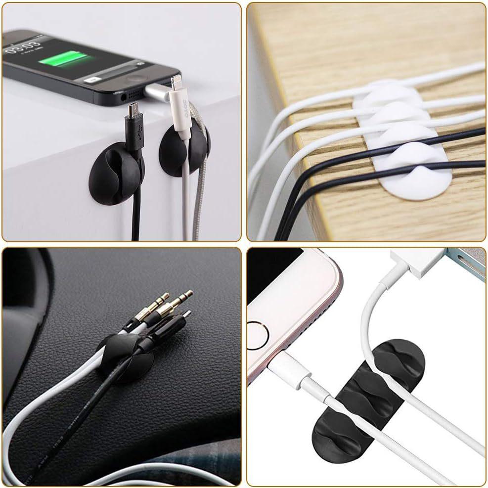 10Pcs Cable Clips Silicone Cable Organizer Desktop Wire Storage Charger Cord Holder for Car USB Charging Tablet Wire