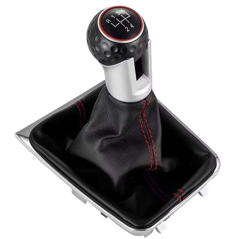 

For VW Golf 7 A7 MK7 for GTI GTD 2013 2014 2015 2016 2017 2018 Car 5/6 Speed Gear Stick Level Shift Knob with Leather Boot LHD 5 Speed Red Line