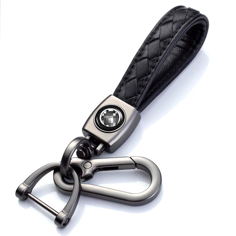 Double Layer Genuine Leather Keychain Pendant for Jeep, Honda, Toyota, Volkswagen Cars