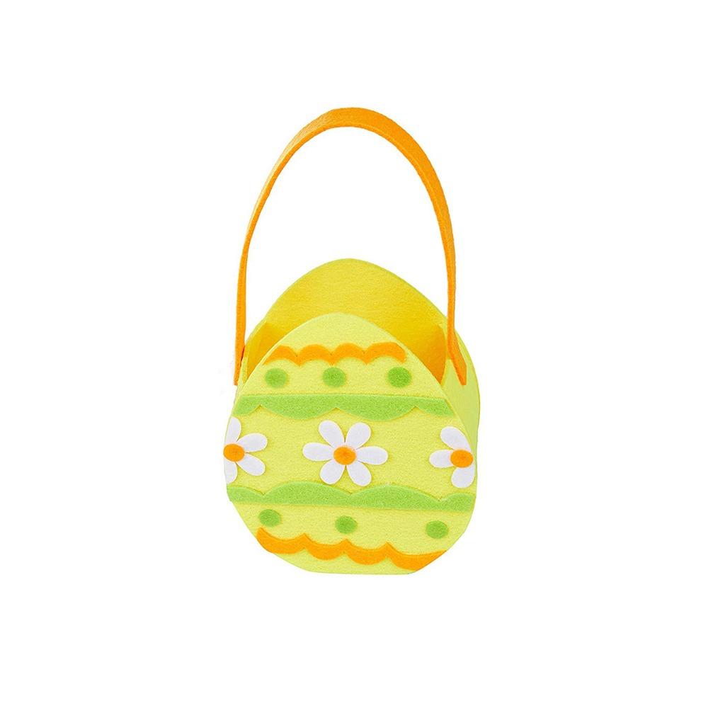 Cartoon Rabbit Egg Basket Cute Candy Gift Bag Multi-functional Easter Felt Basket  Easter Egg