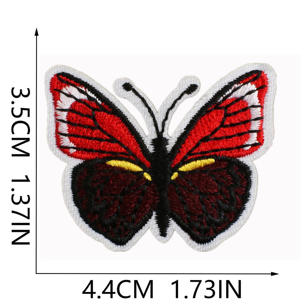 Butterfly World Embroidery Cloth Sticker Colored Flower Butterfly Computer Embroidery Label Clothes Decorative Patch Sticker Blue Butterfly