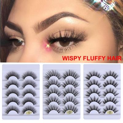 Natural Long Wispy Flared 3D Faux Mink Hair Criss-cross False Eyelashes Eye Lash Extension