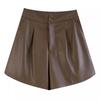 High-Waisted Slimming Leather Shorts - Autumn Casual, Versatile & Trendy