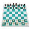Chess Set Imitation Wood Plastics Glossy Lightweight Chess Pieces with PU Chessboard for Beginners