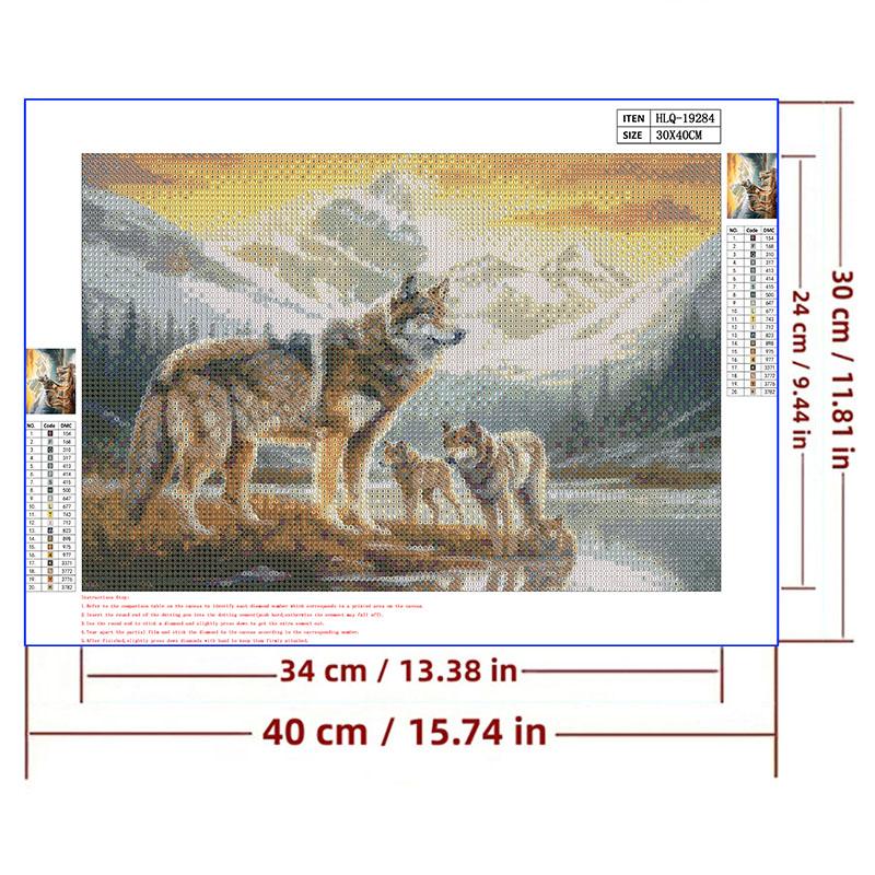 5d DIY Diamond Painting Cross Stitch Animal Wolf Diamond Embroidery Mosaic Full Round Drill Home Decor