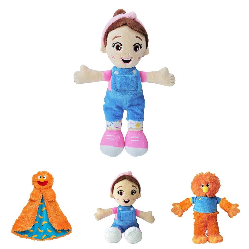 Entzückende Ms Rachel Plüschpuppe Weiches Spielzeug für Mädchen Lieblicher intelligenter kuscheliger Begleiter 30cm mit blauer Latzhose