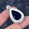 Blue Topaz Gemstone Handmade 925 Sterling Silver Jewelry Pendant 1.85" M-3248