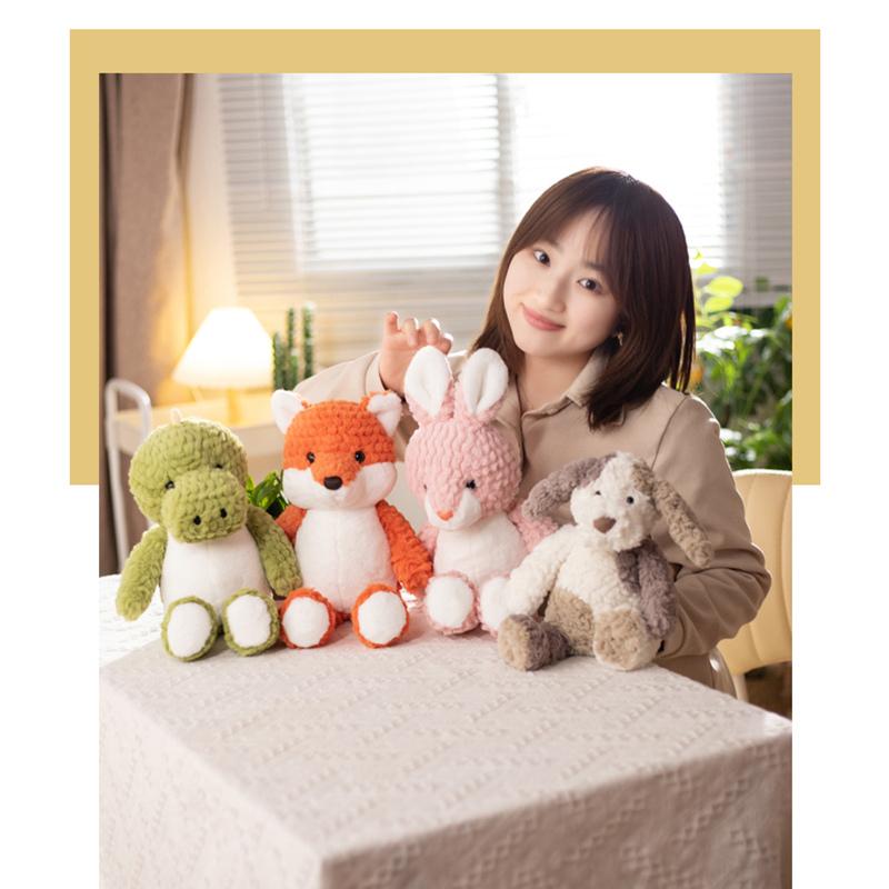Cute Rabbit Dinosaur Fox Dog Forest Animal Family Plush Toys Cute Soft Dolls Send Male and Female Birthday Gifts