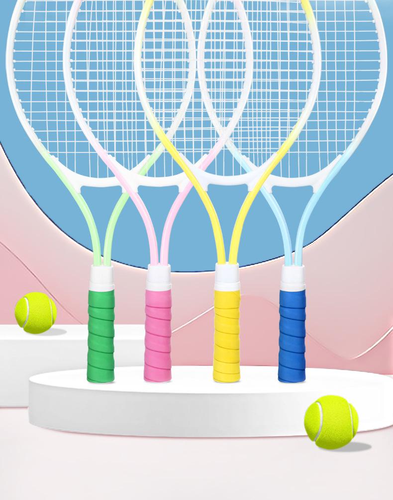 21-Inch Beginner Kids' Tennis Racket - Durable Macaron-Colored Iron Alloy