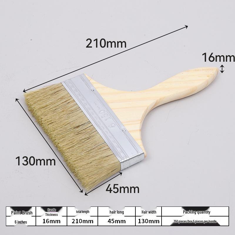 Thick Bristle Paint Brush with Wooden Handle for Cleaning & Barbecue