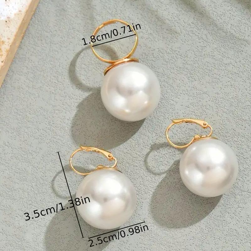 Round Earrings Earrings Ring Set French Classic Simple Premium Earrings Personalized Trend Versatile