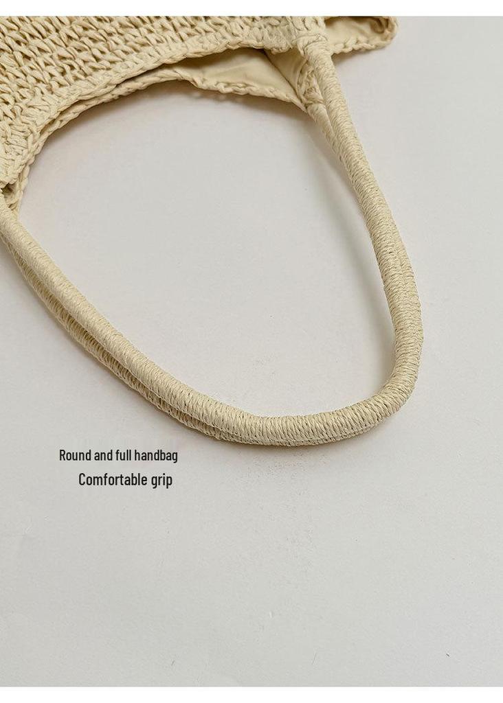 2026 Lazy Style Large Straw Woven Tote Bag for Beach Vacations
