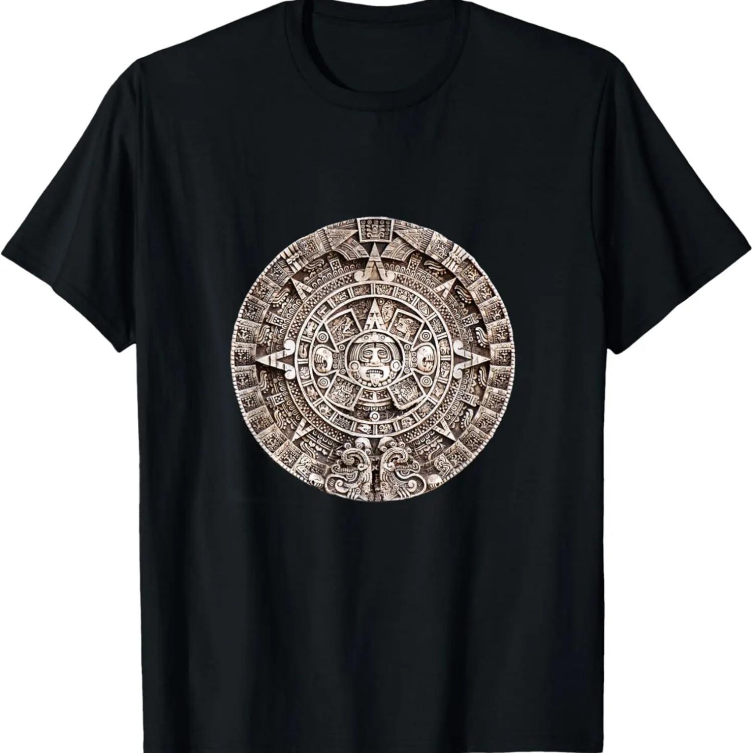 Aztec Calendar Funny Ancient Mayan Sarcastic Humor Novelty T-Shirt S чёрный