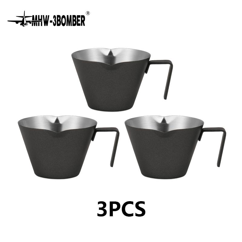 MHW-3BOMBER Nerezová odměrka na espresso s rukojetí 2/3 kusy SEspresso šálky 100 ml Domácí barista Kávové příslušenství