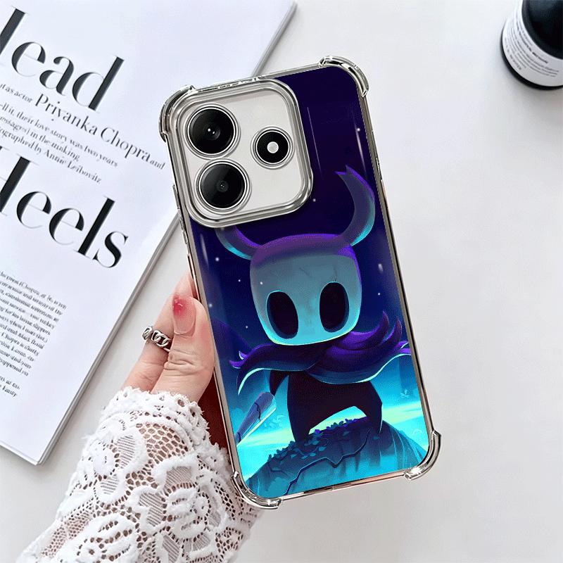 H-Hollow K-Knight Game Plating Phone Case For Xiaomi Redmi Note 14 15 Pro Plus 13 12 11 11S 11T 10 9S 9 5G Anti-Fall Airabag Cov