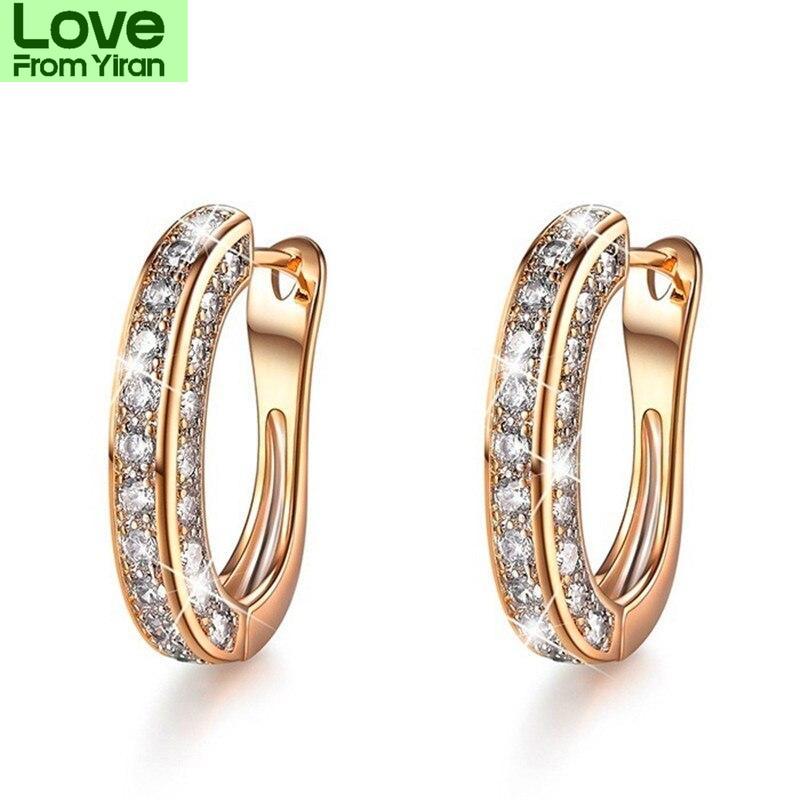 

Luxury Female White Crystal Hoop Earrings Silver Color Zircon Stone Earrings For Women Punk Hip Hop Wedding Earrings