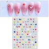 Nail Sticker Self Adhesive Waterproof Eye-catching Love Heart Print Fingernail Sticker DIY Nail Art Gadget Birthday Gift