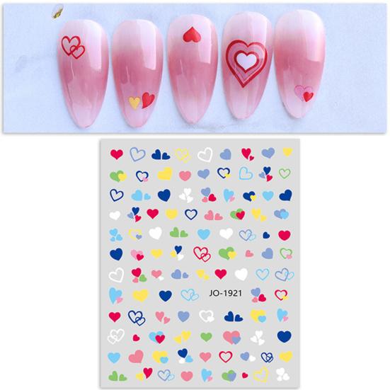 Nail Sticker Self Adhesive Waterproof Eye-catching Love Heart Print Fingernail Sticker DIY Nail Art Gadget Birthday Gift