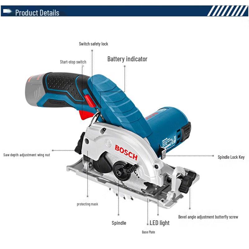 BOSCH GKS 12V-LI Cordless Circular Saw & Accessories CN plug (adapter included)