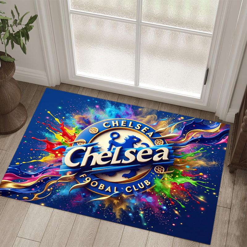 Tappeto in Velluto di Cristallo Design Chelsea FC Accogliente Non?Tappeto Stampato Antiscivolo per Camera da Letto Soggiorno Ingresso