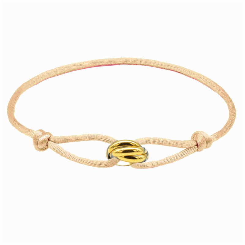 Bracelet 3 Stainless Steel Metal Buckle Bracelet Adjustable Rope Classic Bracelet for Men Friendship Jewelry Gift for Women