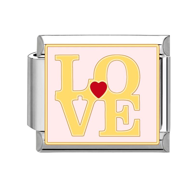 Butterfly Heart Devil Eyes Flower Square Beads Fit Italian Charm Links 9mm Stainless Steel Bracelet Jewelry DIY Making Wholesale