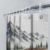 Watercolor Snow Mountain Lake Shower Curtain Nature Landscape Art Bathroom Decor Easy To Clean And Maintain Elevate Space
