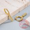 Women Earrings Original 925 Sterling Silver Pave CZ Round Stick Huggie Hoop Earrings Engagement Wedding Party Jewelry