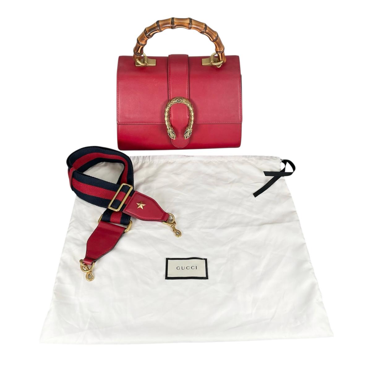 

GUCCI Dionysus Bamboo Handbag leather Red Women 448075 Used