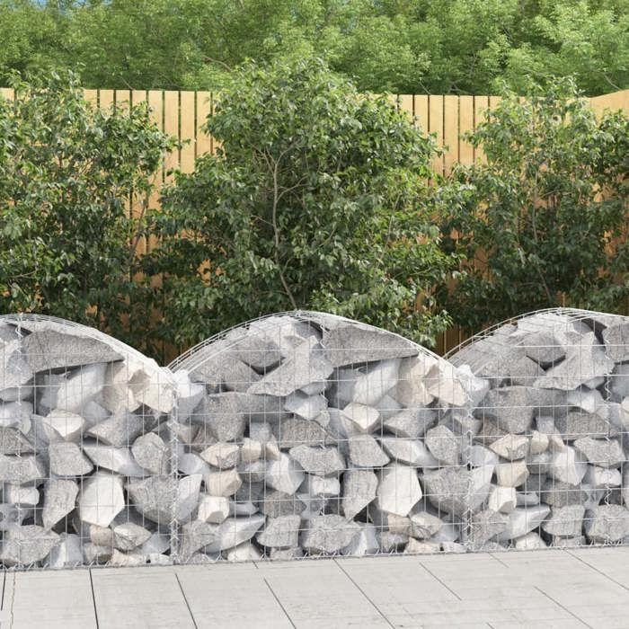 VidaXL Panier de Gabion, Cage à Gabion, Mur de Gabion, Panier à Pierre, Gabion pour Pierre Jardin Patio Extérieur, 153433