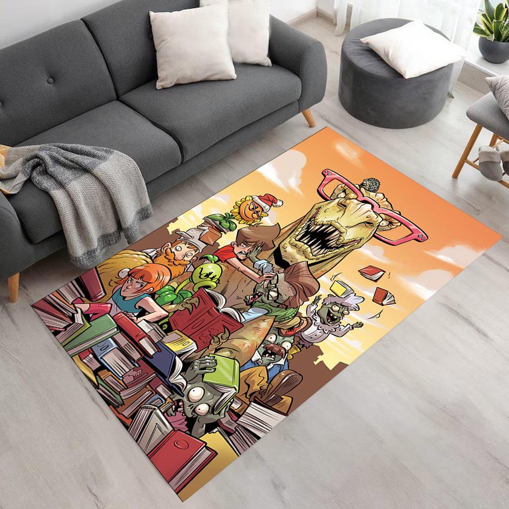 Plants Vs. Zombies Floor Rug Office Rug Design for Living Rooms Decorate Room Dining Room Game Room Anti-slip Rug Anime Office Decor Wedding Party Gif