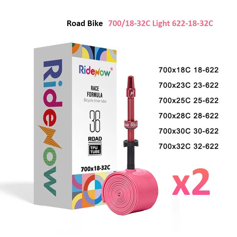 RideNow Metal Nozzle Tpu Inner Tube External Thread Tube 700x18-32c Road Bike 36g Inner Tire All Road Bike Tyre Accessories Presta Valve