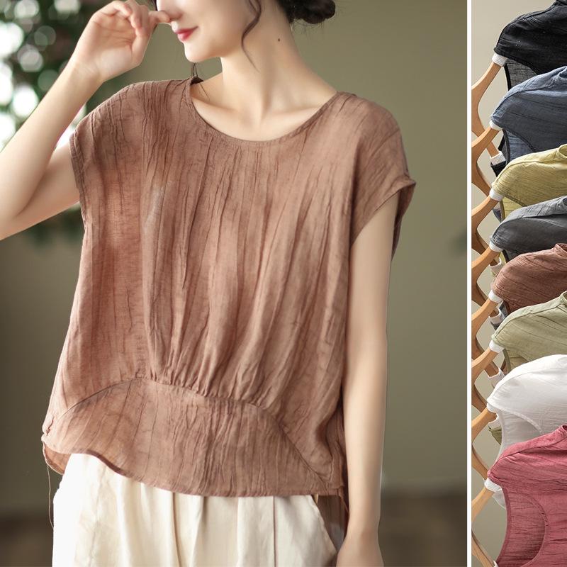 

New 2026 Women s Stylish Solid Color Sleeveless Tencel Top with Round Neck 2XL