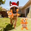 Christmas Plush Dog Toy With Squeaker Holiday Chew Toy For Small And Medium Dogs, Soft Interactive Stuffed Animal For Teething Puppies, Perfe