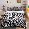 Zebra Print Black and White Bedding Set Bedding Set (1 Duvet Cover, 2 Pillowcases, Duvet Not Included)
