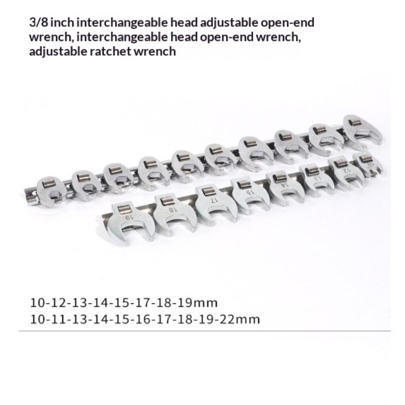 9/11 Pcs Flare Nut Wrench Set Crowfoot Wrench Set With Storage Rack Horn Dual Purpose Wrenches Tool Kit For 3/8" Drive