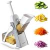 Cel mai Sigur Răzătoare/Tocător Multifuncțional pentru Legume, Tăietor pentru Chipsuri de Cartofi, Tocător Multifuncțional pentru Legume cu 4 Moduri de Tăiere pentru Felii, Cuburi, Tocare,