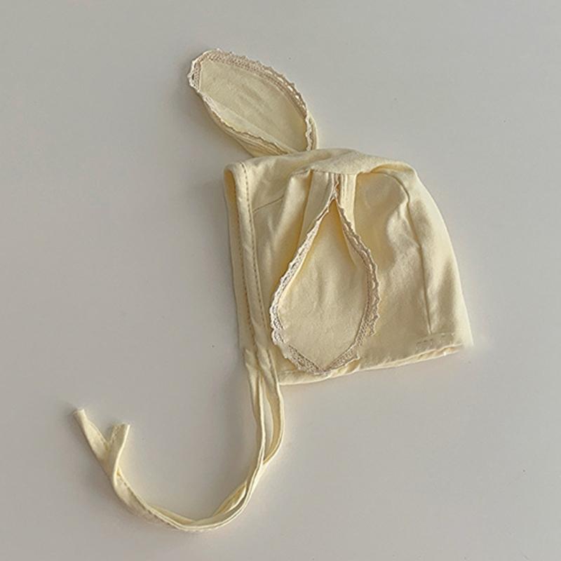 Newborns Cotton Bonnet Hat with Earflaps and Chin Ties, Breathable Baby Fetal Caps Comfortable Toddlers Warm Hat