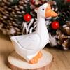 White Duck Model Handmade Wood Sculpture Art Ornament Lovely for Distinctive Home and Office Display 2PCS