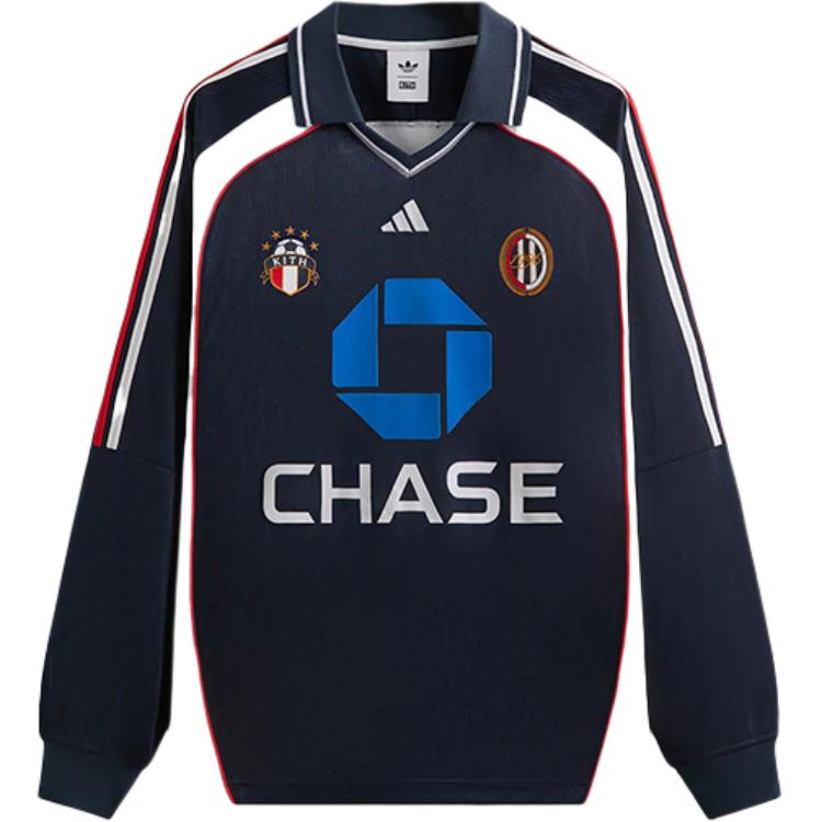Kith For Adidas Football Chase Long-Sleeve Jersey Legend Ink Men Tops Blue JF3237