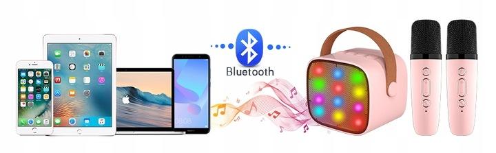 Mikrofon Bezprzewodowy Karaoke Głośnikiem Bluetooth Głośnik Z Kolorowym Led