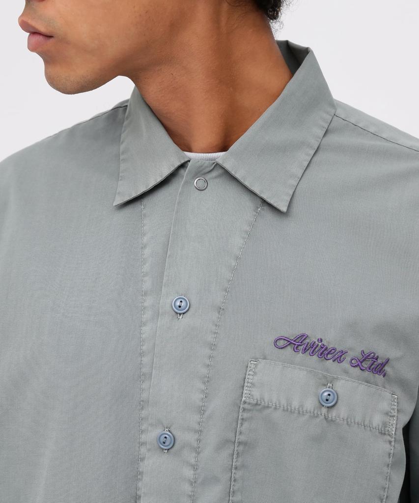 Avirex FADED ONE POINT WORK SHIRT Green Work Size L (WEB Exclusive) Men's Shirt, (140) 783-5120009