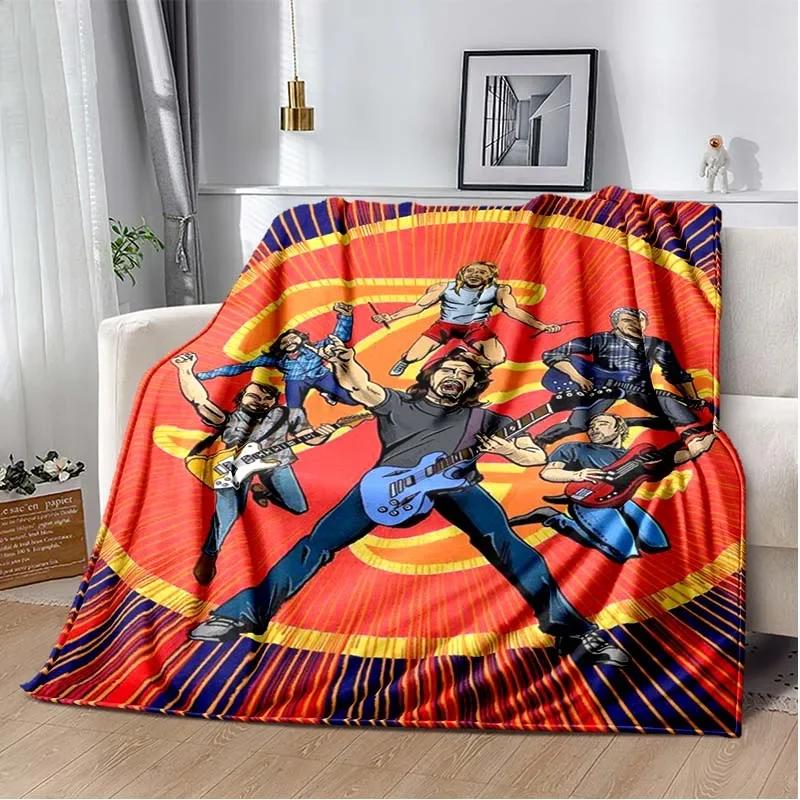 Manta con Logo de Foo Fighters, Aislamiento Cálido Ligero para Sofá Cama Oficina Coche Rodilleras Mantas,Decke,couverture,stragulum