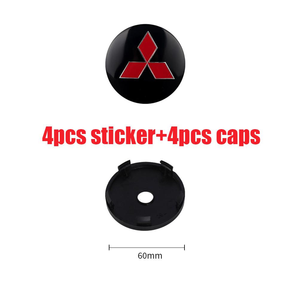 4Pcs 56/60MM Car Wheel Center Hub Caps Badge Tire Rim Cover for Mitsubishi Pajero Sport ASX Lancer L200 Attrage Xpander Eclipse