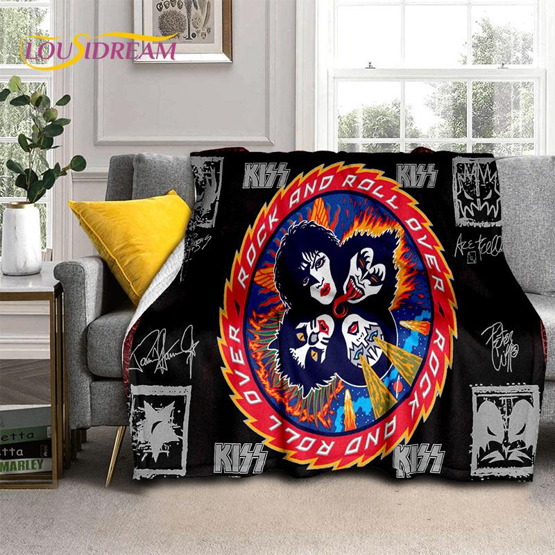 Kiss Rock Heavy Metal Band Gene Paul Soft Flannel Blankets,Throw Blanket Comfortable Blanket for Picnic Beds Sofa Home Bedroom