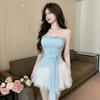 #Summer new pure desire wind fungus edge splicing tube top binding nun integrated top with chest pad